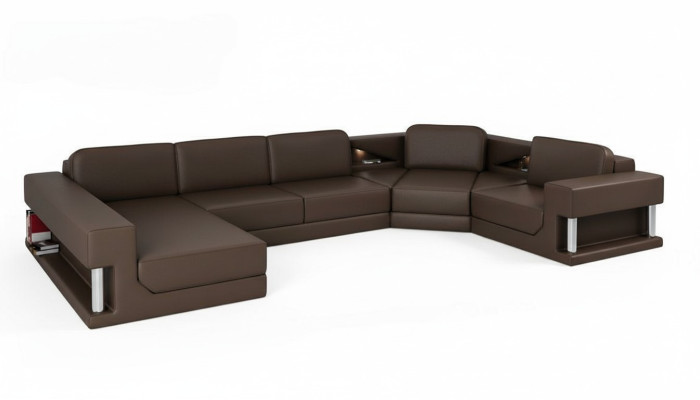 Żywy krajobraz Couch Podkładka Narożnikowa kanapa Nowa skórzana sofa designerska sofa w kształcie litery U