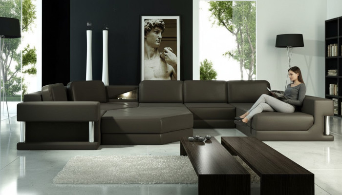Sofy Żywy krajobraz Design Narożnikowa kanapa Skóra Nowa Sofa U Shape Sofa Podkładka Kanapy