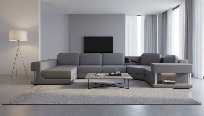 Żywy krajobraz U Form Narożnik Sofa Kanapa Podkładka Narożnik Skóra Sofa Couchen Meble Nowość
