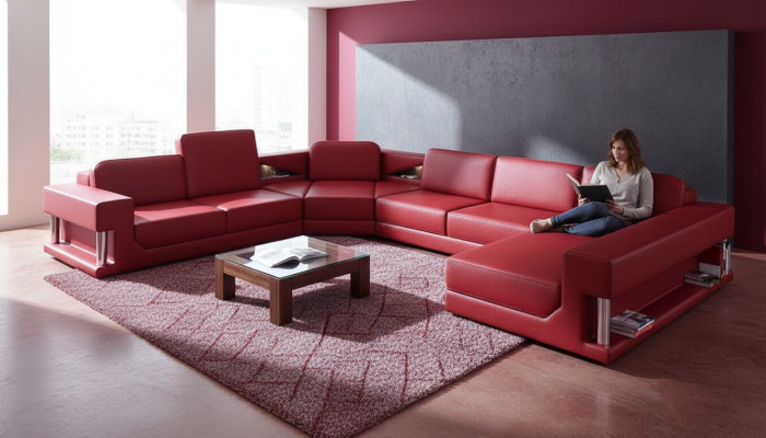 Sofa w kształcie litery U kanapa podkładka sofa Żywy krajobraz design narożnikowa kanapa skóra podkładka nowość