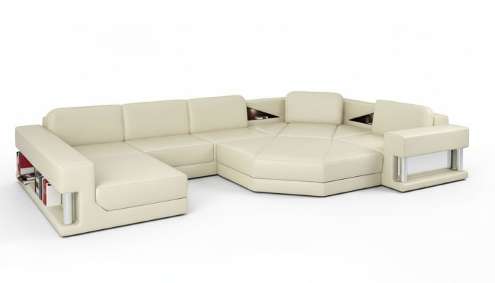 Narożnikowa kanapa Kształt U Couch Żywy krajobraz Sofa Couch Modern Design Sofa Włókienniczy Skóra