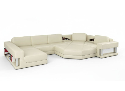 Narożnikowa kanapa Kształt U Couch Żywy krajobraz Sofa Couch Modern Design Sofa Włókienniczy Skóra