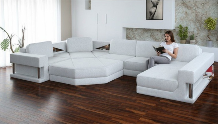 Żywy krajobraz Design Materiał Sofy Funkcja łóżka Kanapa do spania Narożnikowa kanapa Sofa w kształcie litery U