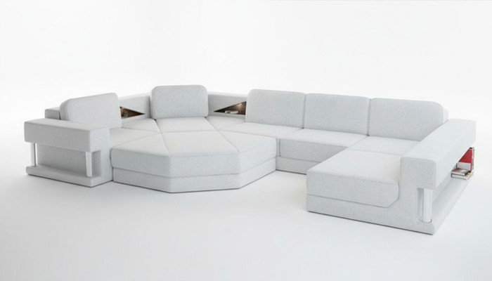 Żywy krajobraz Design Materiał Sofy Funkcja łóżka Kanapa do spania Narożnikowa kanapa Sofa w kształcie litery U