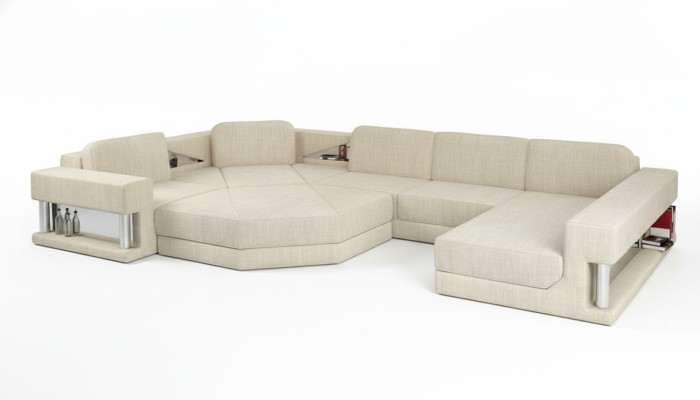 Kształt U Sofa Couch Design Couch Włókienniczy Modern Podkładka Nowy Żywy krajobraz Narożnikowa kanapa
