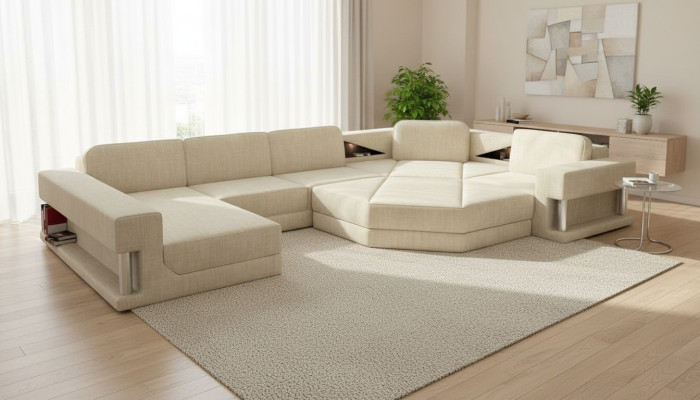 Design Narożnikowa kanapa Materiał Nowoczesne Sofy Kształt U Żywy krajobraz Narożnik Tapicerowany Meble Nowość