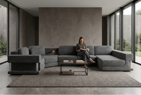 Narożnikowa kanapa U Form Funkcja łóżka Sleep Sofa New Żywy krajobraz Wielofunkcyjna kanapa