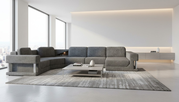 Narożnikowa kanapa U Form Funkcja łóżka Sleep Sofa New Żywy krajobraz Wielofunkcyjna kanapa