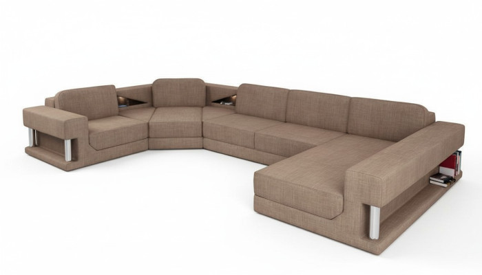 Kształt U funkcji łóżka Couch Design Podkładka Włókienniczy Narożnik Żywy krajobraz Narożnikowa kanapa Material