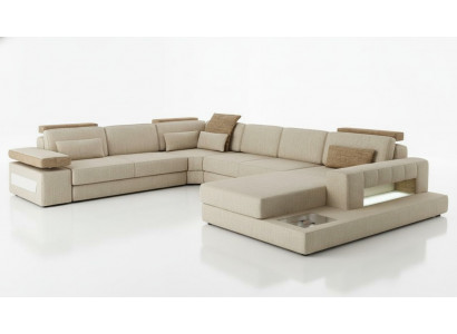 Żywy krajobraz U Form Narożnikowa kanapa Sofa Couch Podkładka Narożnik Piękny materiał XXL
