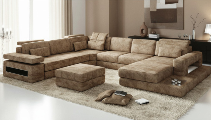 Materiał Kształt U Żywy krajobraz Podkładka narożnik kanapa Skóra sofa Narożnikowa kanapa narożnik