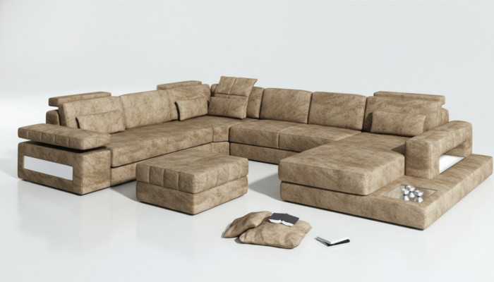 Materiał Kształt U Żywy krajobraz Podkładka narożnik kanapa Skóra sofa Narożnikowa kanapa narożnik