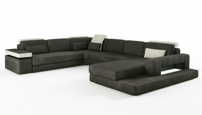 Living Landscapes Narożnikowa kanapa kanapa tkanina skórzana Podkładka Narożnik sofa w kształcie U nowa