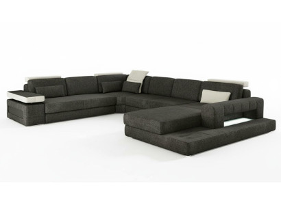 Living Landscapes Narożnikowa kanapa kanapa tkanina skórzana Podkładka Narożnik sofa w kształcie U nowa