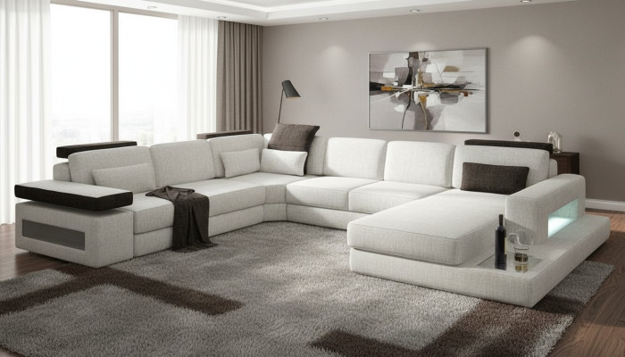 Sofa tekstylna Sofa Żywy krajobraz kształt U Design Nowoczesna sofa Narożnik Sofy Design