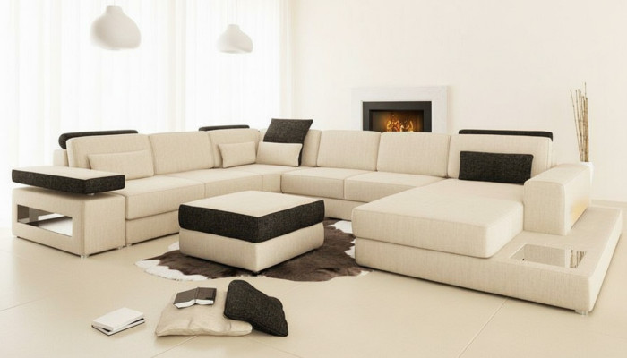 XXL Żywy krajobraz Sofa Sofa Podkładka Sofa Narożnik Designer Kształt U Narożnikowa kanapa Nowość