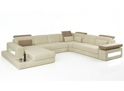 Kształt U funkcji łóżka Couch Design Podkładka Włókienniczy Narożnik Żywy krajobraz Narożnikowa kanapa Material