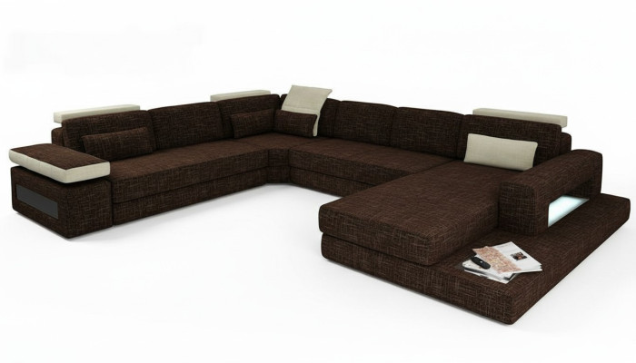 Kształt U Couch Design Podkładka Narożnik Nowoczesne sofy Włókienniczy Żywy krajobraz Narożnikowa kanapa Materiał