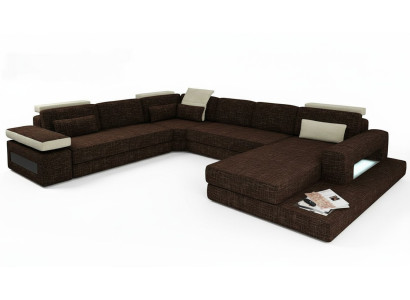 Kształt U Couch Design Podkładka Narożnik Nowoczesne sofy Włókienniczy Żywy krajobraz Narożnikowa kanapa Materiał