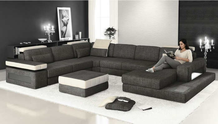 Narożnikowa kanapa Couch Design Podkładka Włókienniczy New Żywy krajobraz Kształt U funkcji łóżka Materiał