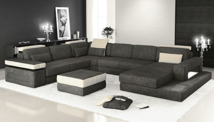 Narożnikowa kanapa Couch Design Podkładka Włókienniczy New Żywy krajobraz Kształt U funkcji łóżka Materiał