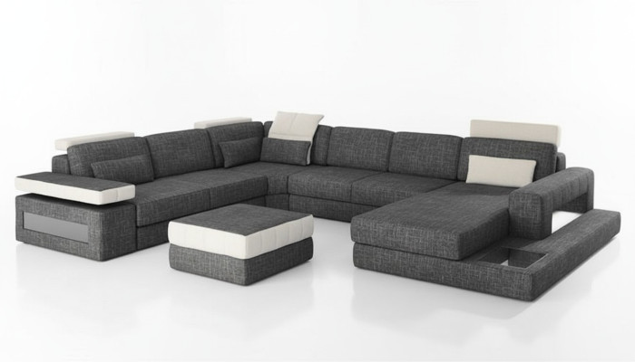 Narożnikowa kanapa Couch Design Podkładka Włókienniczy New Żywy krajobraz Kształt U funkcji łóżka Materiał