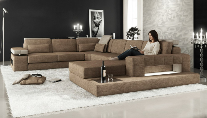 Narożnik Sofa Couch Podkładka Żywy krajobraz U Form Narożnikowa kanapa Żywy krajobraz New