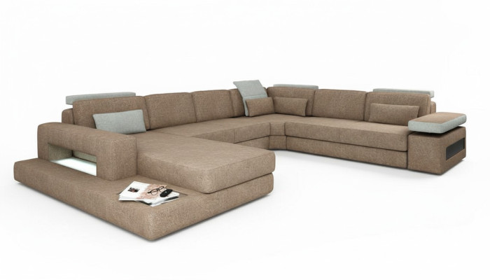 U Shape Podkładka Kanapy Włókienniczy Design Couch Narożnikowa kanapa Żywy krajobraz Sofa Nowość