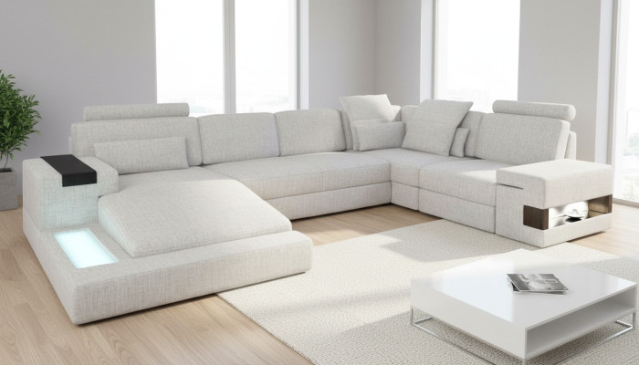 Narożnikowa kanapa Żywy krajobraz Sofa Kanapa U Shape Podkładka Couchen Włókienniczy Design Meble Nowość