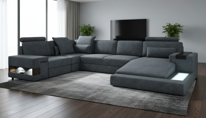 Okrągły Narożnik Sofa Podkładka xxl Big Kształt U Couchen Żywy krajobraz U Shape Sofy Nowość
