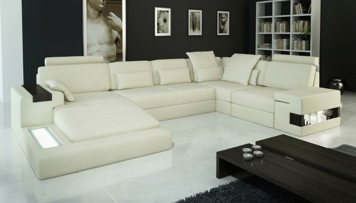 Narożnikowa kanapa Kształt U Couch Design Podkładka Włókienniczy New Żywy krajobrazu funkcja łóżka Materiał
