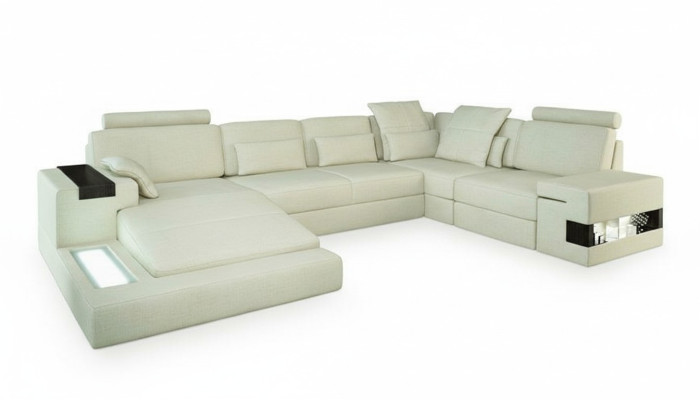 Narożnikowa kanapa Kształt U Couch Design Podkładka Włókienniczy New Żywy krajobrazu funkcja łóżka Materiał