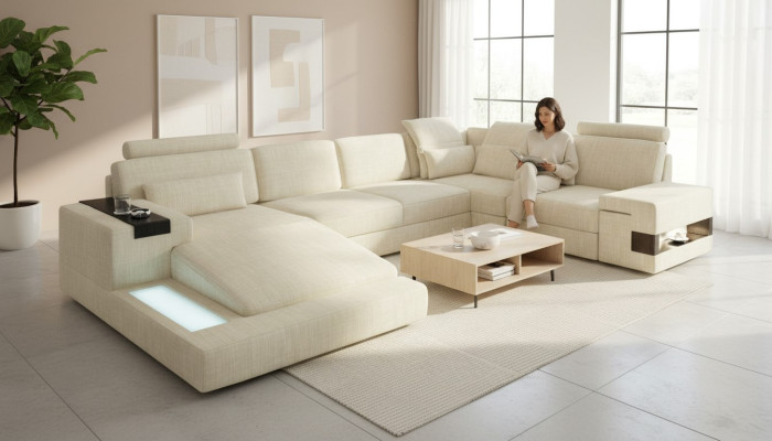 Narożnik kanapa Narożnik Podkładka Żywy krajobraz Kanapa Sofa Narożniki U Shape New Meble