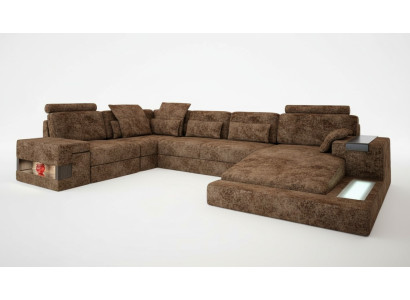Narożnikowa kanapa Kształt U Sofa Couch Design Couch Włókienniczy Żywy krajobraz Funkcja łóżka Materiał