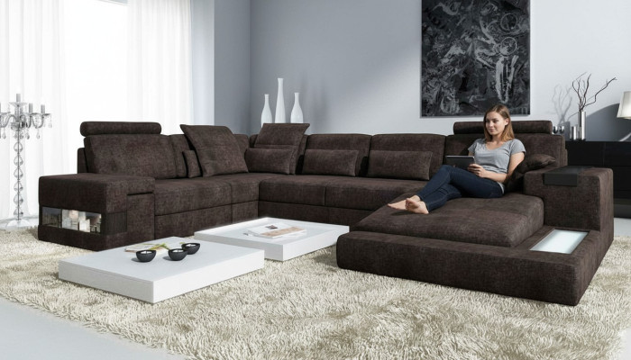 Sofa tekstylna Narożnikowa kanapa w kształcie litery U Sofa nowoczesna Sofa skórzana Sofa Narożnikowa kanapa Podkładka Żywy krajobraz