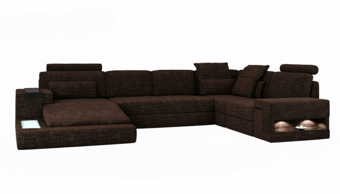 Narożnikowa kanapa Kształt U Nowoczesna Sofa Sofa skórzana Narożnikowa kanapa Podkładka Materiał Włókienniczy Design Sofa