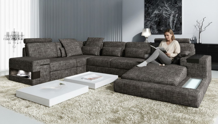 Nowoczesny projekt salonu Narożnikowa kanapa Meble narożnikowa tapicerka tekstylna kanapa sofa w kształcie litery U