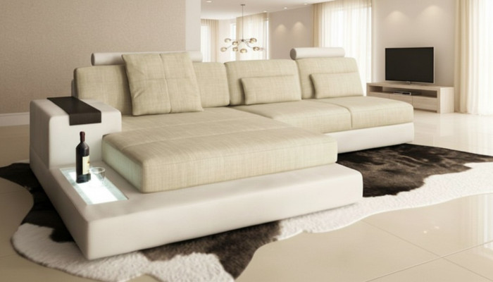L-forma funkcji łóżka Sofy Tekstylne Skórzane Sofy Kanapy Sofa do spania Design Narożnikowa kanapa