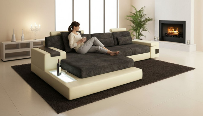 Sleep Narożnikowa kanapa Żywy krajobraz Narożnikowa kanapa Podkładka Narożnik Siedziba Kanapa Modern L Shape Big
