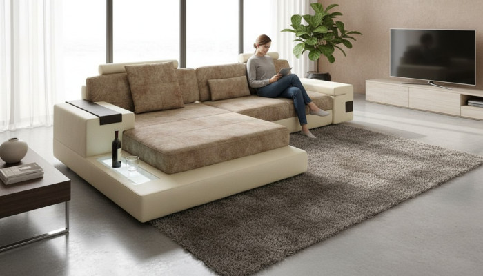 Sofa Kanapa Narożnikowa kanapa Narożnik Narożnik Krajobraz Podkładka Design Living L Shape
