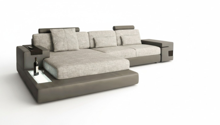 Design Sofa Kanapa Narożnik Meble tapicerowane Pokój Dzienny Kształt L Nowoczesny Elegancki Materiał Włókienniczy