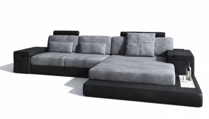 Narożnikowa kanapa salonowa w kształcie litery L Podkładka sofa tekstylna skórzana NOWOŚĆ Nowoczesna