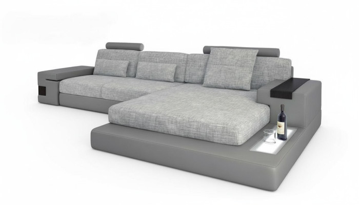 Design Narożnikowa kanapa Skóra Kanapa w Kształcie L Nowoczesny Styl Meble tapicerowane Salon Nowość