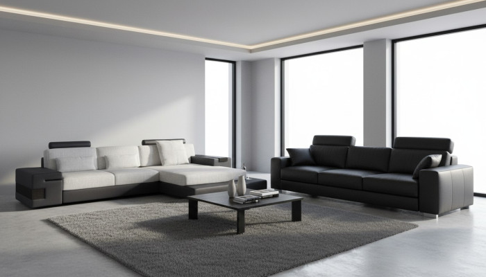 Materiał Kanapa salonowa w kształcie litery L Narożnikowa kanapa nowoczesny design Włókienniczy duża sofa nowoczesna