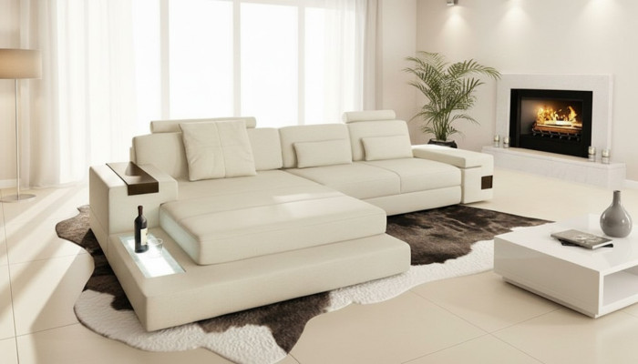 Design Couch Podkładka Włókienniczy Skóra Narożnik Materiał Narożnikowa kanapa L Shape Sofa Couch