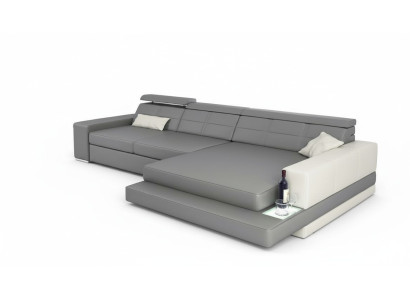 Kanapa XXL Narożnikowa kanapa Skóra Żywy krajobraz Sofa Design Nowoczesna sofa w kształcie litery L