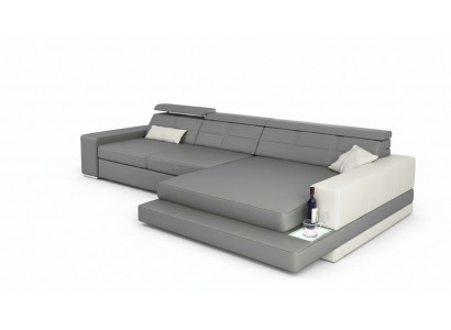 Kanapa XXL Narożnikowa kanapa Skóra Żywy krajobraz Sofa Design Nowoczesna sofa w kształcie litery L