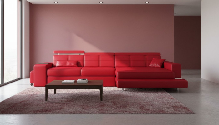 Meble Narożnikowa kanapa Skóra Sofa Kanapa Podkładka Narożnik Siedziba Żywy krajobraz L-Shape Nowość