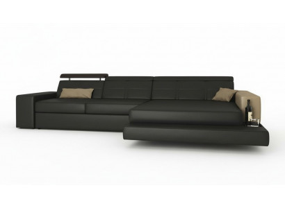 Narożnik kanapa Kanapa Podkładka Żywy krajobraz Narożnik Narożnik Skóra Sofa Czarny L Shape