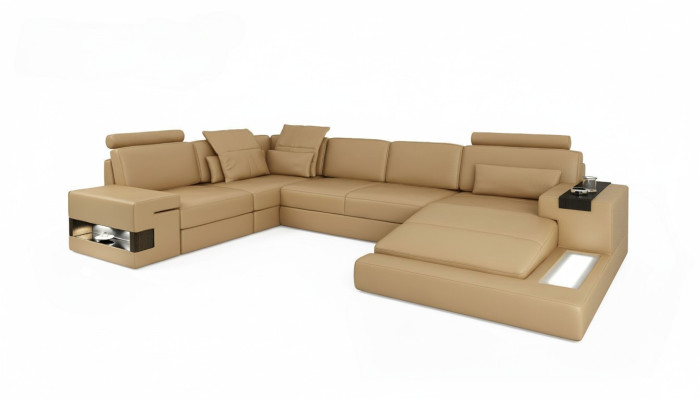 Narożnikowa kanapa Kształt U Sofa Żywy krajobraz Podkładka Funkcja łóżka Design Modern New